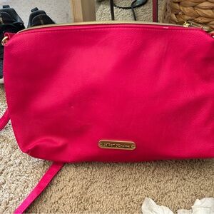 Betsey Johnson Pink Cosmetic Bag Vibrant Soft Fabric
